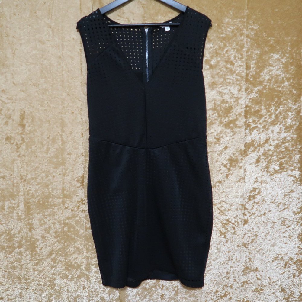 Guess Black Perforated Scuba Dress - Large